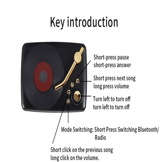 Retro Style Bluetooth Speaker (Black)