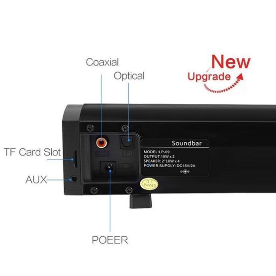 Soundbar LP-09 (CE0148) Home Theater Bluetooth Wireless Sound Bar Speaker with Remote Control(Black)