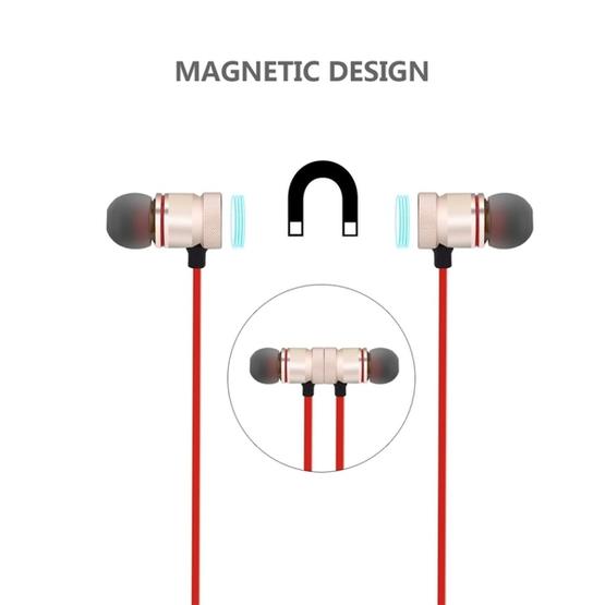 BTH-838 Stereo Sound Quality Magnetic Absorption V4.1 Bluetooth Sports Headset (Red)