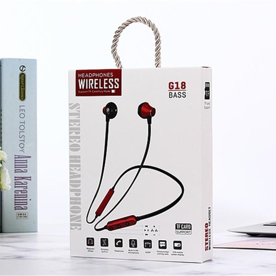 MG-G18 Bluetooth 4.2 Sport Wireless Bluetooth Earphone (Black Red)